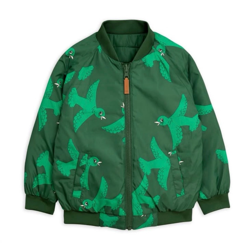 Mini Rodini x Stay Weird Green Bird Reversible insulator Jacket 92/98cm